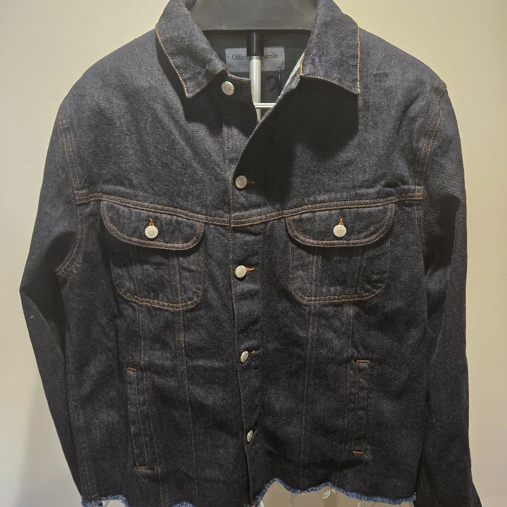 NWT XL Officine Generale Distressed Denim Jacket